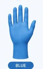 Blue nitrile examination glove